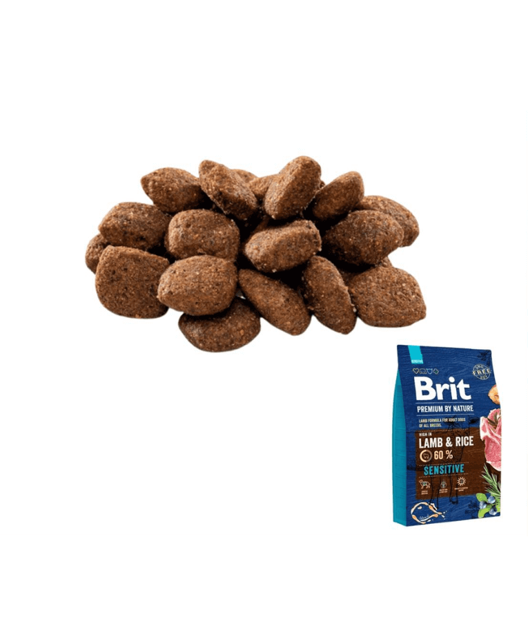 Brit Premium - By Nature Sensitive Lamb & Rice, Wheat-Free, Adult, All Breeds, Dry Dog Food - 8kg - 15kg