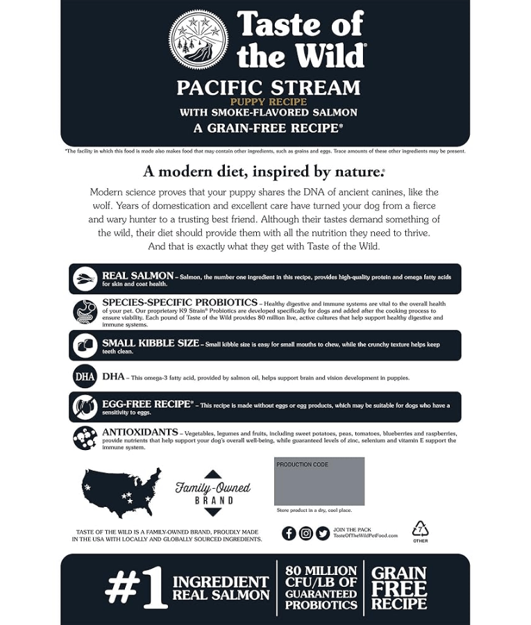 Taste of The Wild - Pacific Stream Puppy- Smoked Salmon 2kg - 12.2kg