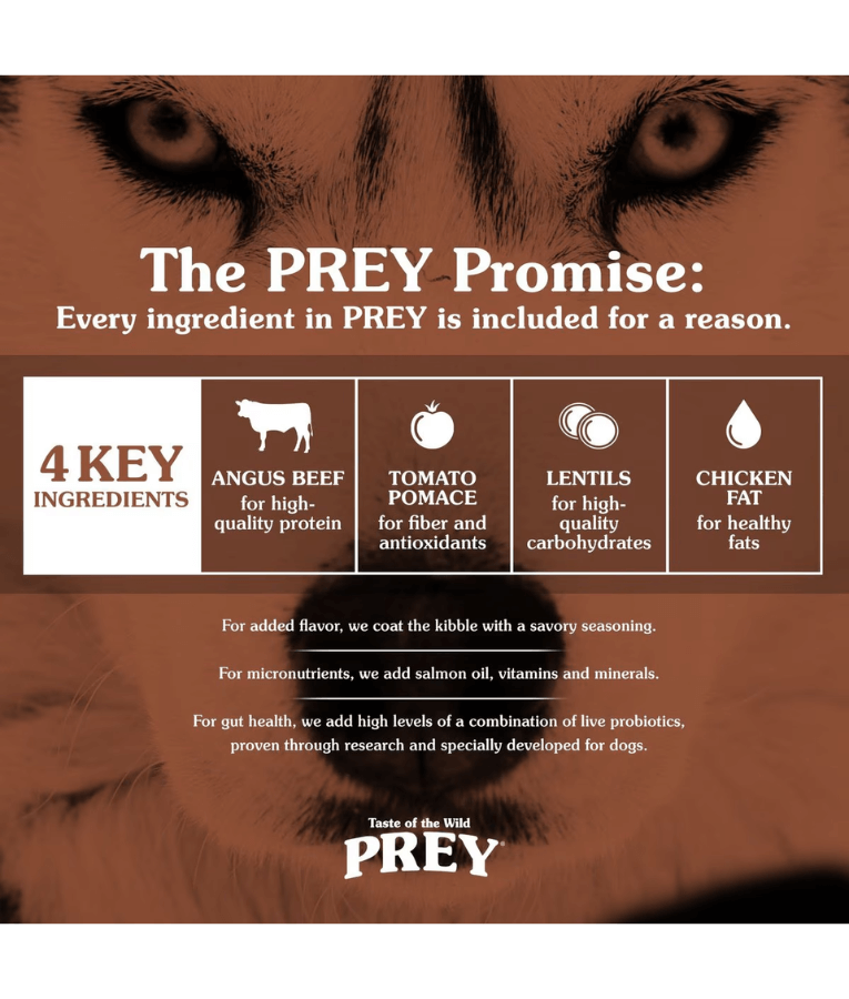 Taste of the Wild - Prey - Angus Beef Limited Ingredient Recipe - 11.34 kg