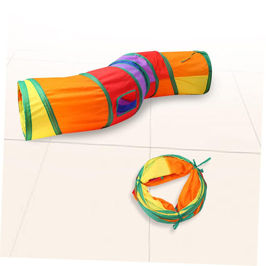 Rainbow Collapsible Cat Play Tunnel