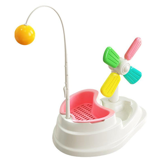 Spinning Pinwheel & Ball Cat Teaser Stand