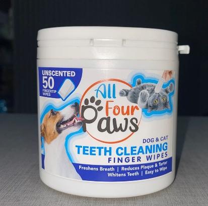 All Four Paws Teeth Cleaning Finger Wipes