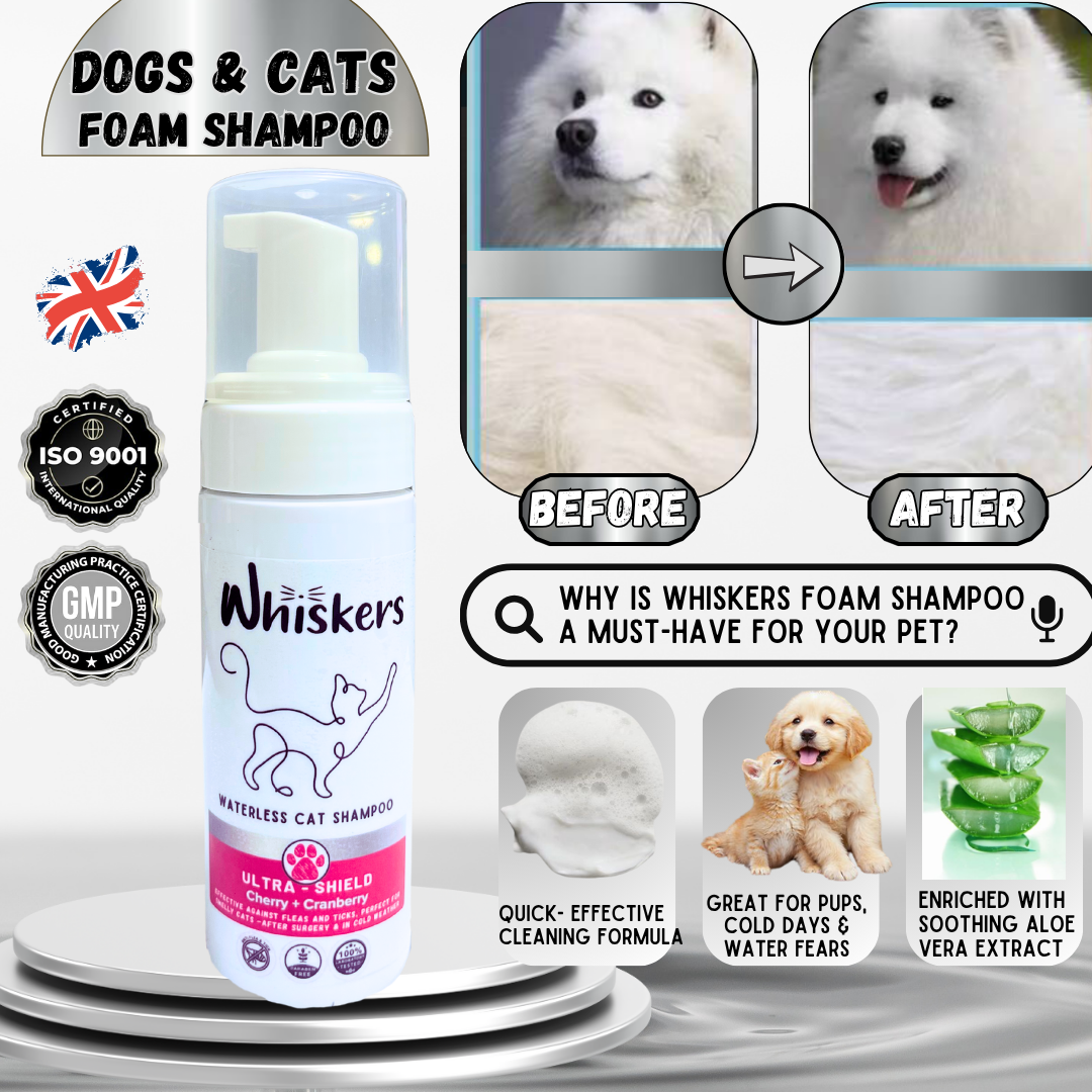 Whiskers Foam Shampoo – Cherry + Cranberry for Dogs & Cats