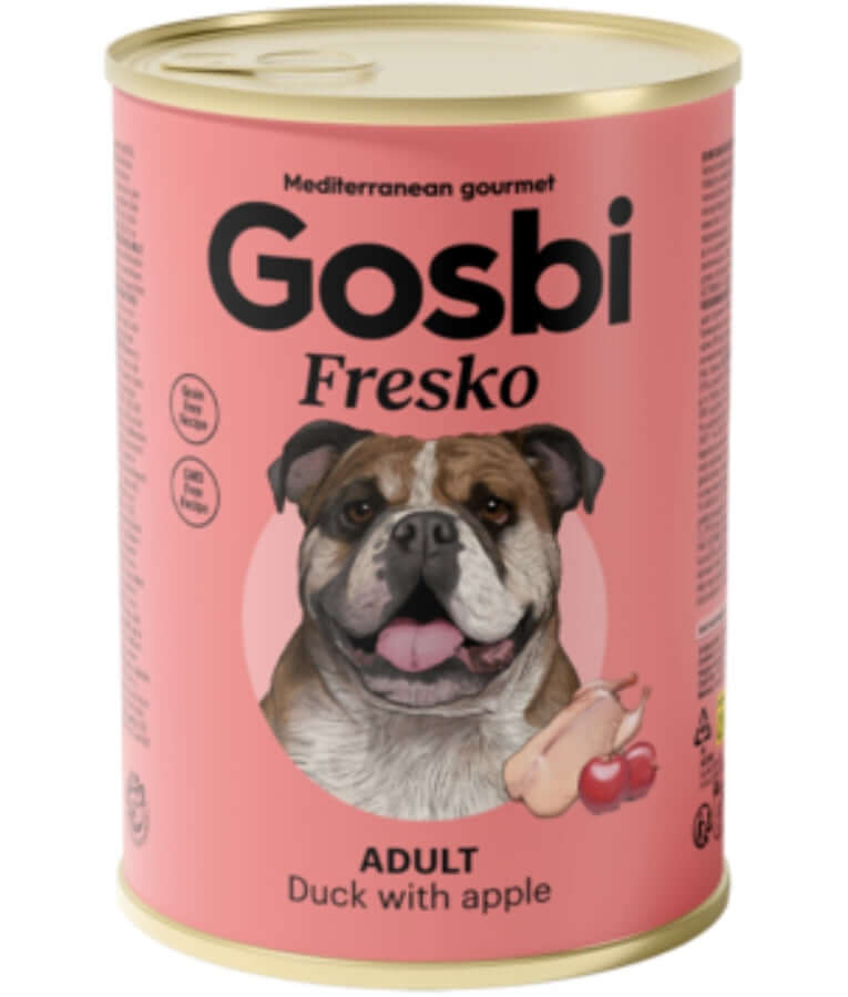 Gosbi - Plaisirs, Grain-Free Duck & Apple Adult Complementary Wet Dog Food, High EnergyContent, All-Natural For Active Dogs 150g-400g