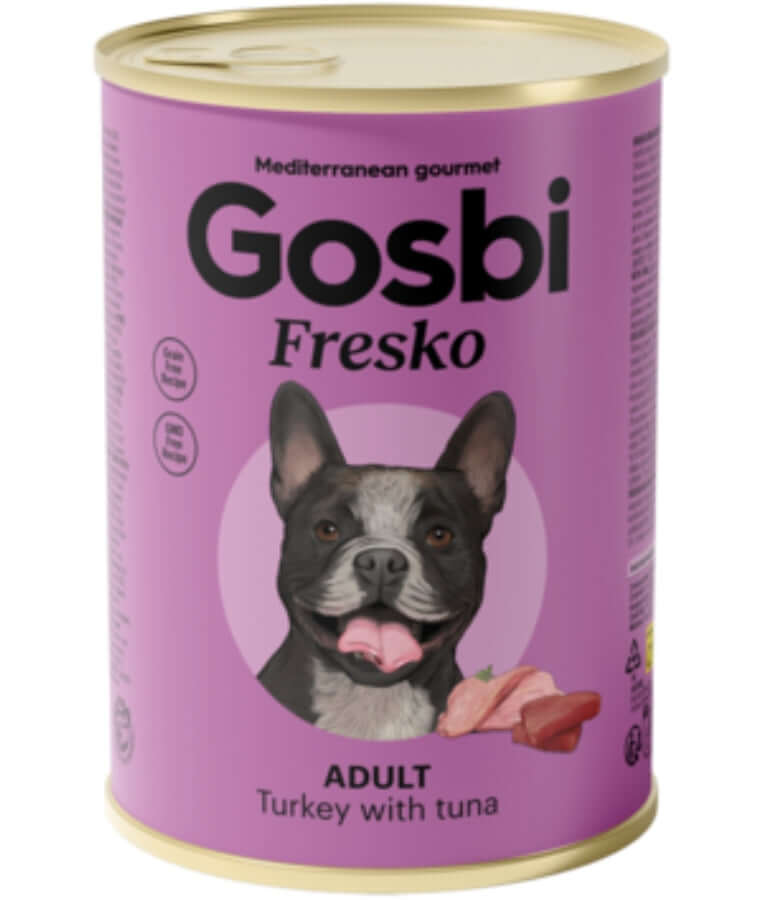 Gosbi - Plaisirs, Grain-Free Turkey & Tuna Adult Complementary Wet Dog Food, Weight Control 150g-400g