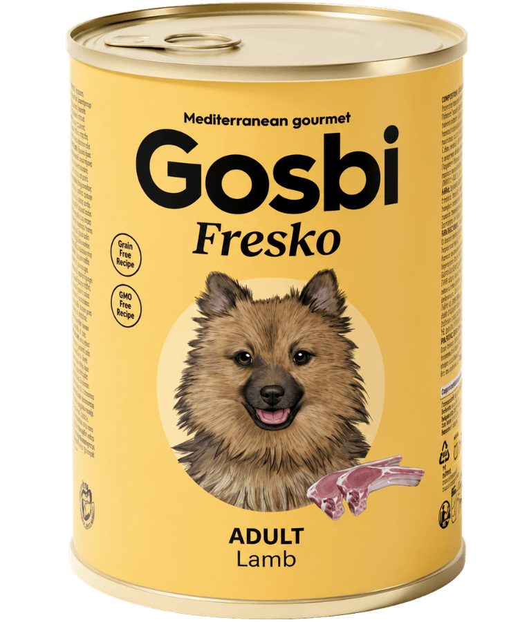 Gosbi - Plaisirs, Grain-Free Lamb Adult Complementary Wet Dog Food – Monoprotien Hypoallergenic For Sensitive Digestion 185g-400g