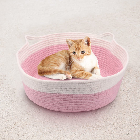 Woven Rope Cat Bed Basket