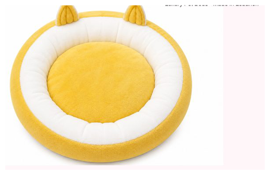 Pink Paw Cat Ear Round Bed