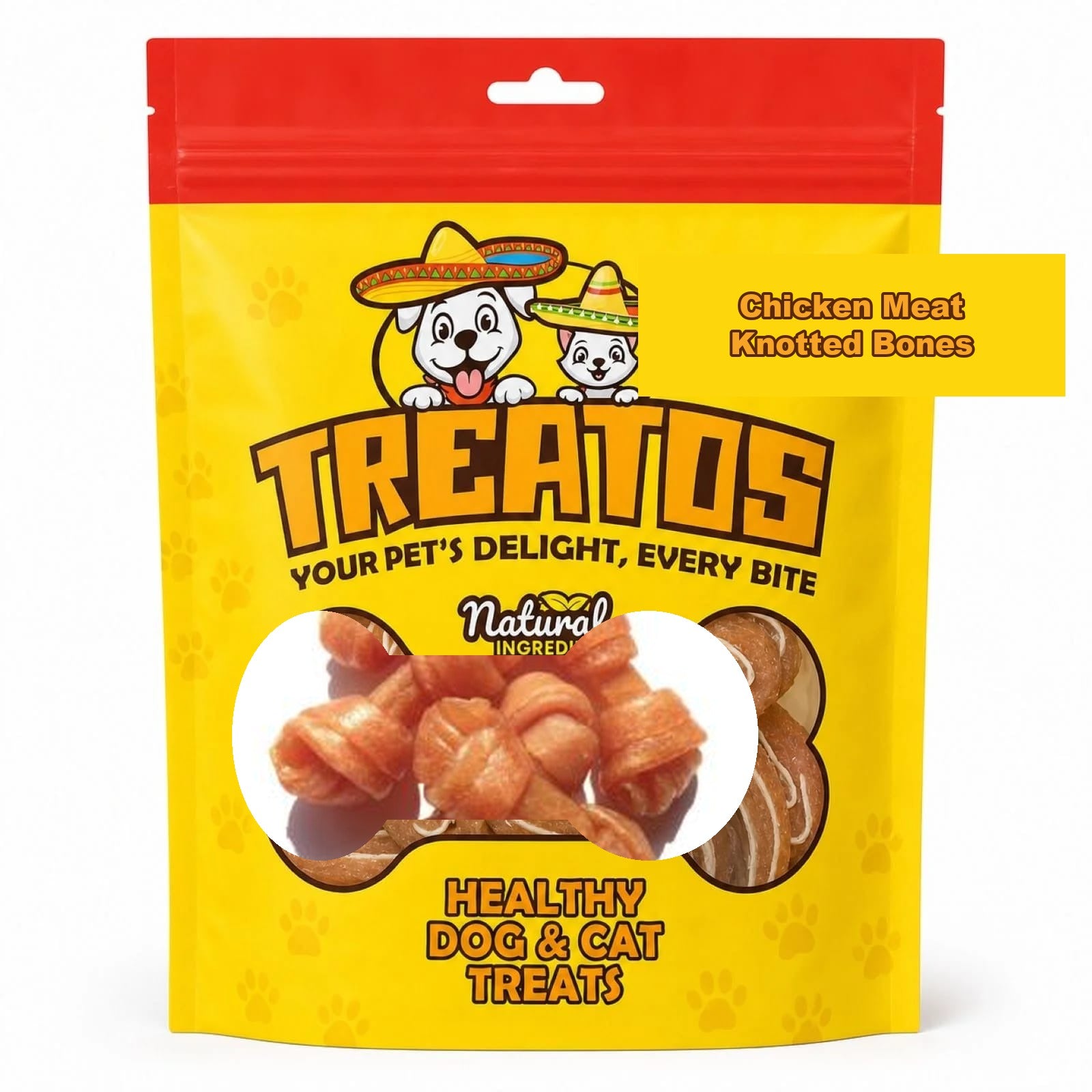 TREATOS Chicken Meat Knotted Bones