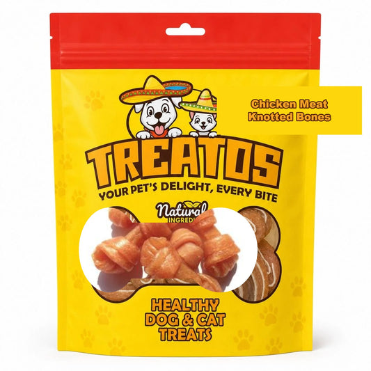 TREATOS Chicken Meat Knotted Bones