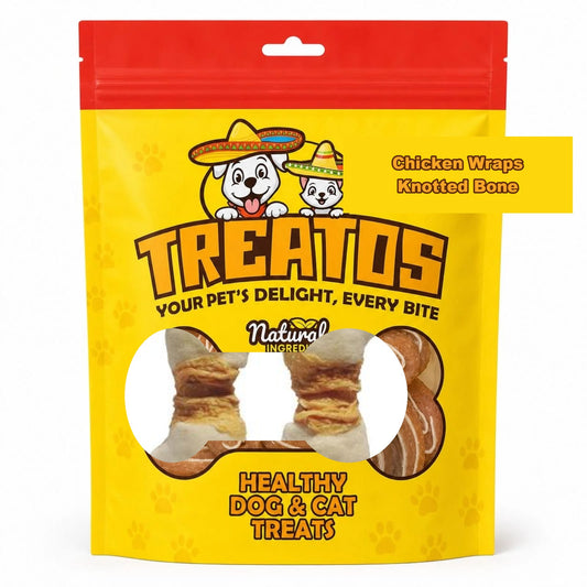 TREATOS Chicken Wraps Knotted Bone