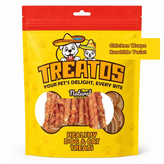 TREATOS Chicken Wraps Rawhide Twist