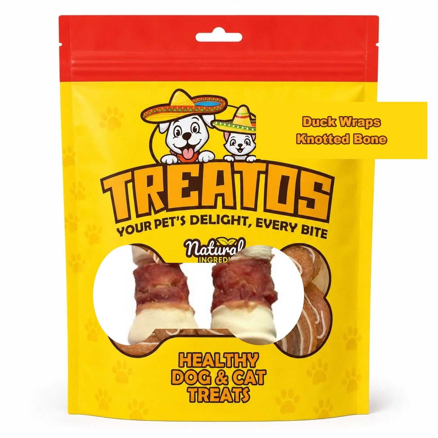 TREATOS Duck Wraps Knotted Bone