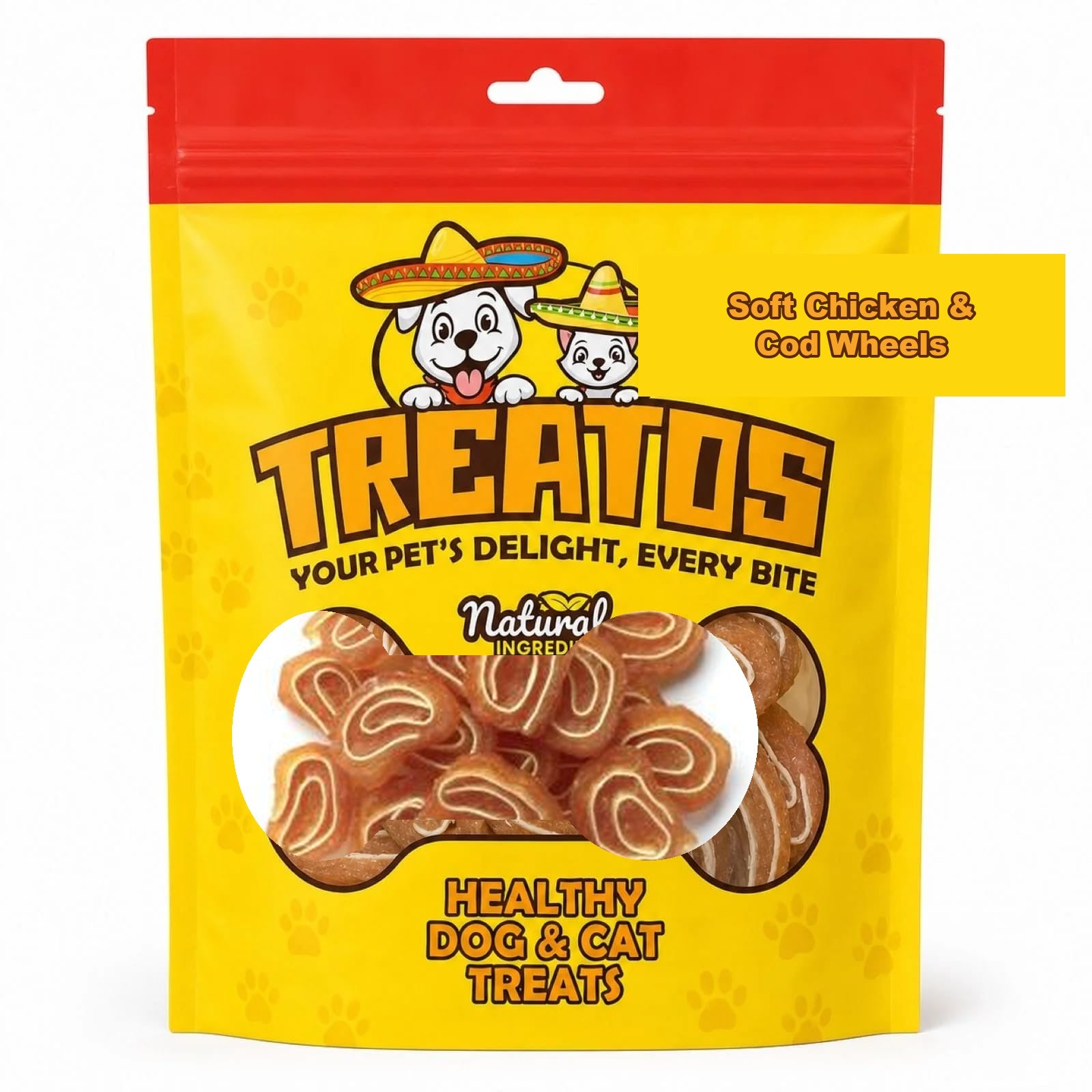 TREATOS Soft Chicken & Cod Wheels