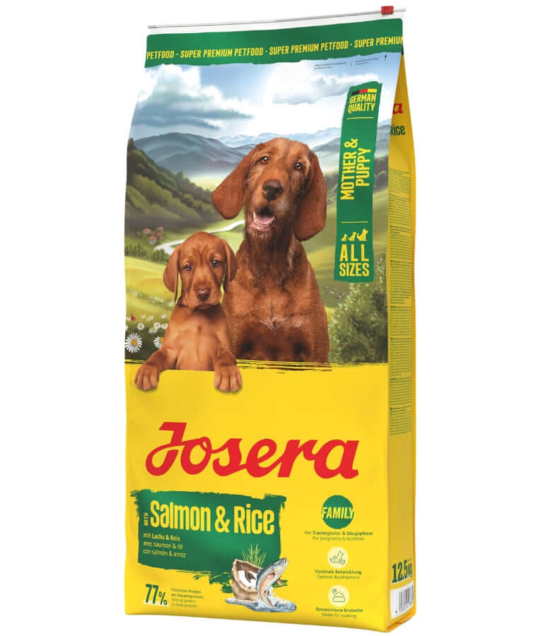 Josera - Family Plus Mother & Puppy, Salmon & Rice, Pregnancy & Puppy Growth, High Energy & Protein, Gluten-Free - 12.5 kg