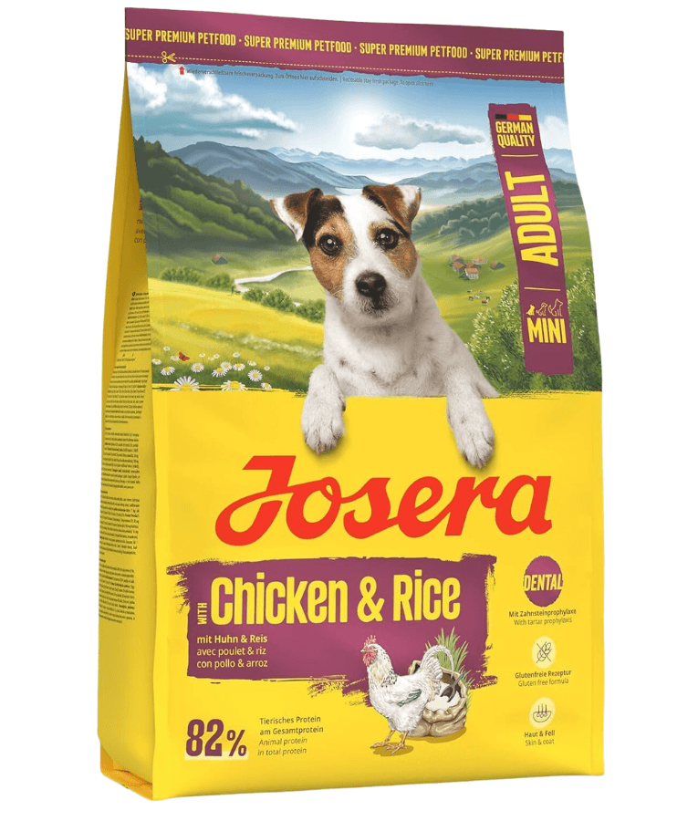 Josera - Miniwell Dry Dog Food – Poultry & Rice Small-Breed Adult, Small Kibble Size for Dental & Skin Support – 4.5 kg