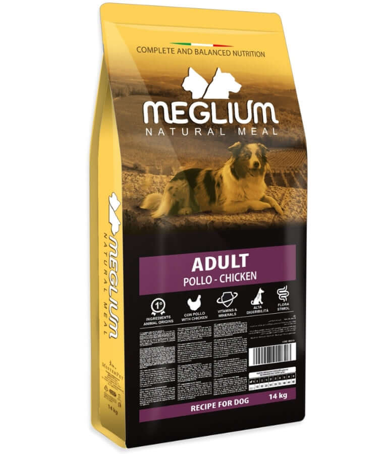 Meglium - Natural Meal With Chicken, Complete Balanced Nutrition, Adult, Dry Dog Food - 14kg