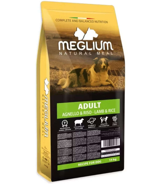 Meglium - Natural Meal With Lamb & Rice, Sensitive Digestion Formula, Adult, Dry Dog Food - 14kg