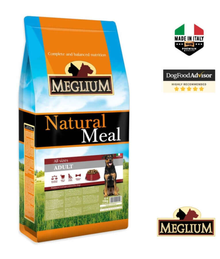 Meglium - Natural Meal Beef, Chicken & Vegetables, Adult, All Breed Sizes, Dry Dog Food - 15kg