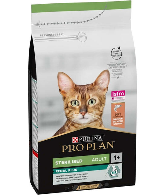 Purina - Pro Plan, Renal Plus With Salmon, Sterilised Adult Dry Cat Food - 3kg - 10kg