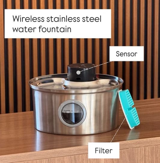 Wireless Stainless Steel Water Fountain